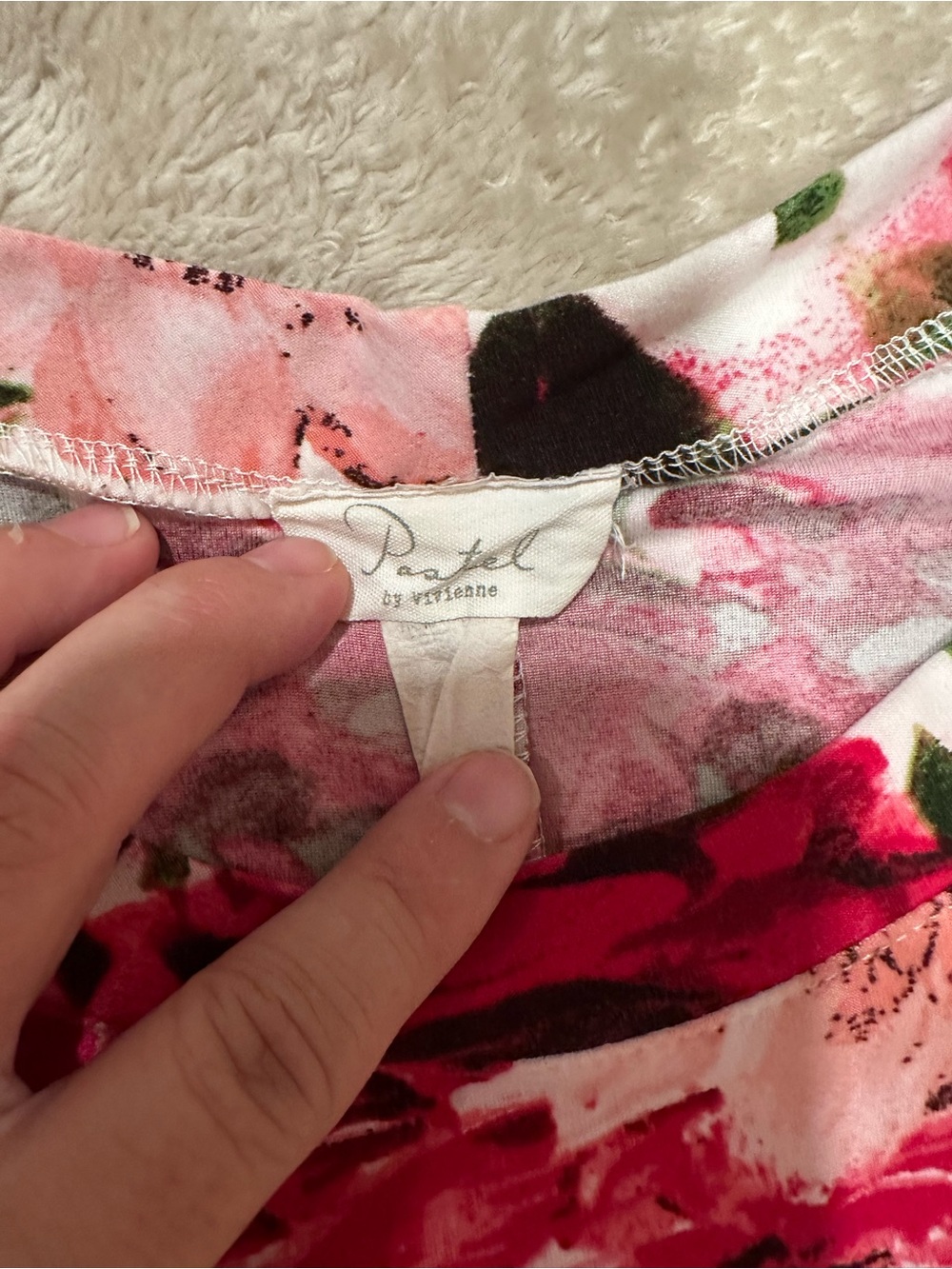 Floral Pink & Red Women’s Soft Dress - Picture 3 of 6